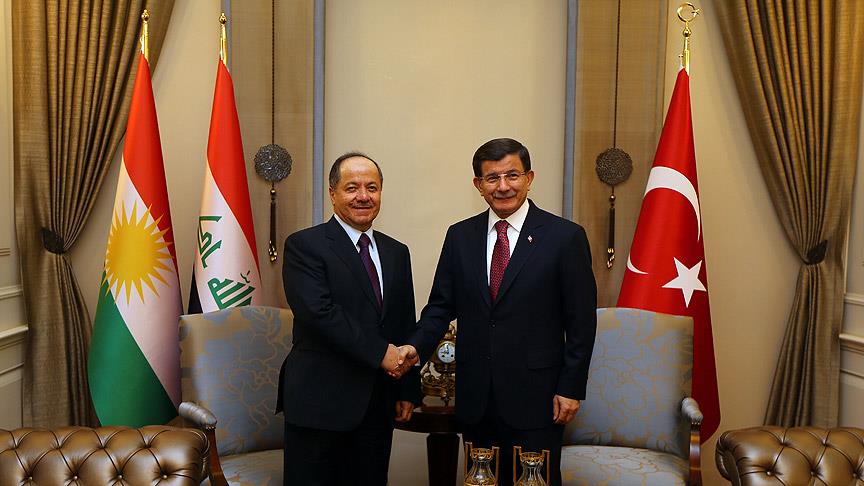 Başbakan Davutoğlu Barzani'yi kabul etti