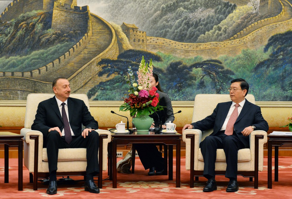 Azerbaijani president meets chairman of Standing Committee of Chinese National People’s Congress (PHOTO)