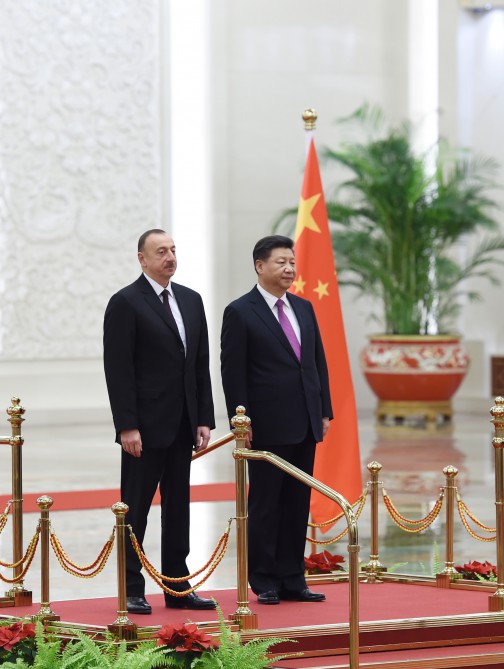 В Пекине состоялась церемония официальной встречи Президента Ильхама Алиева (ФОТО)