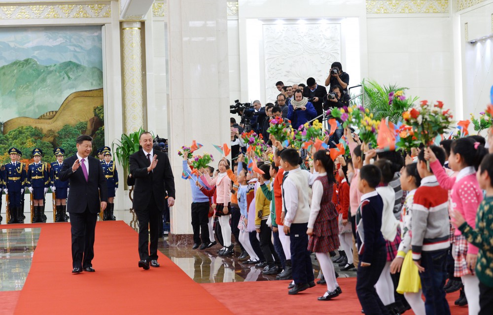 Prezident İlham Əliyevin Pekində rəsmi qarşılanma mərasimi olub  (FOTO)