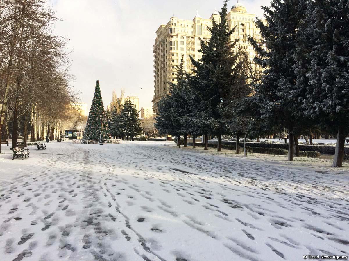 Bakının qarlı günləri (FOTO)