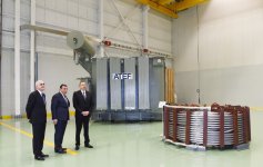 President Aliyev attends opening of large-size transformer plant, lays foundation stone for new enterprise (PHOTO)