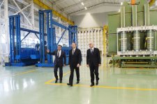 President Aliyev attends opening of large-size transformer plant, lays foundation stone for new enterprise (PHOTO)