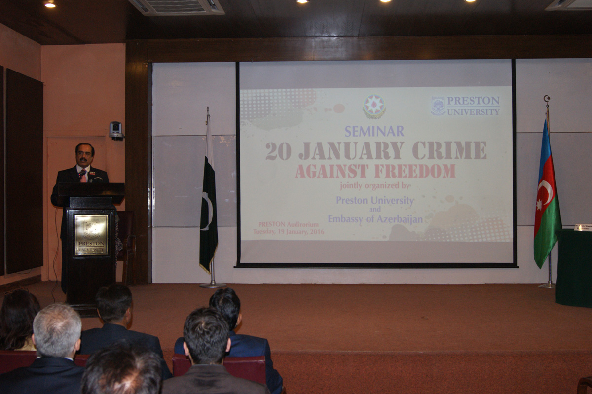 Pakistan Preston Universitetində "20 Yanvar - azadlıq əleyhinə cinayət" adlı seminar keçirilib (FOTO)