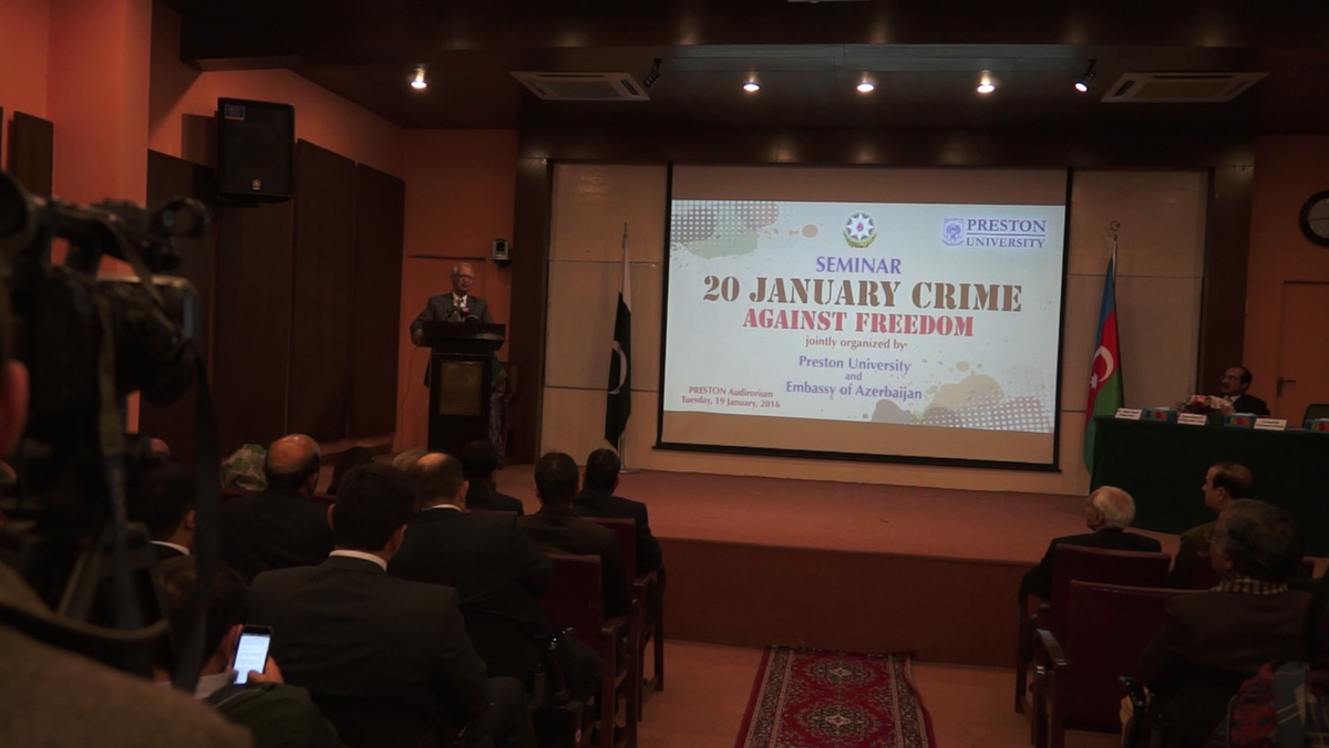 Pakistan Preston Universitetində "20 Yanvar - azadlıq əleyhinə cinayət" adlı seminar keçirilib (FOTO)