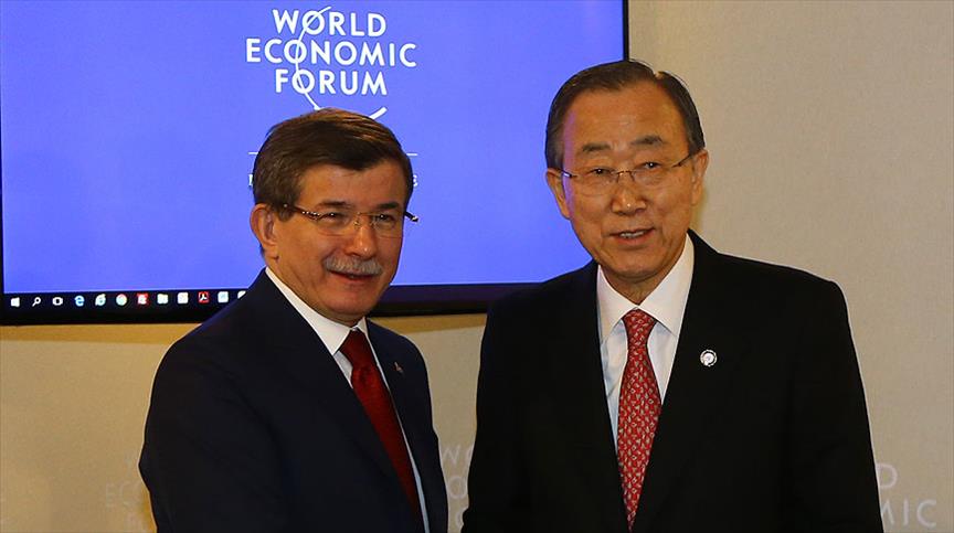 Davutoğlu, Ban Ki-moon ile görüştü