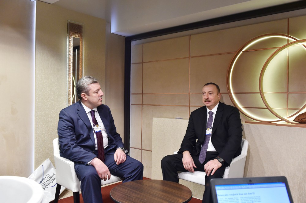 Azerbaycan Cumhurbaşkanı Gürcistan Başbakanı ile biraraya geldi