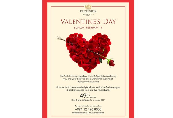 Special St. Valentine’s Day dinner to be held at Excelsior Hotel & Spa  Baku