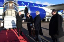 President Aliyev arrives in UK