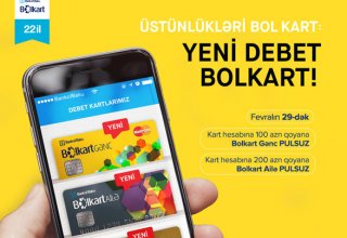 Bank of Baku-dan növbəti kampaniya: Bolkart Debet Kartlarını indi PULSUZ almaq imkanı