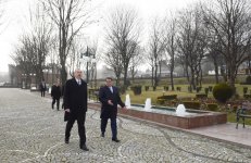 President Ilham Aliyev visits Heydar Aliyev Park in Tovuz after reconstruction