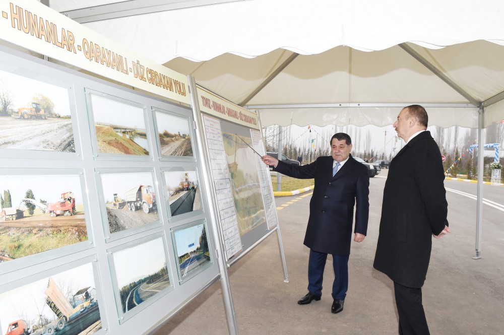 Prezident İlham Əliyev Tovuzda avtomobil yolunun açılışında iştirak edib (FOTO)