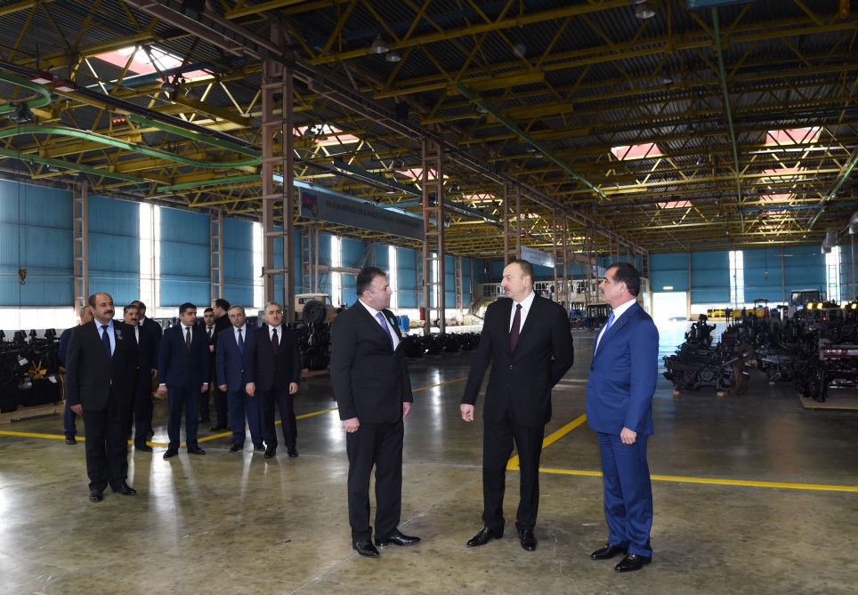 Azerbaijani president visits Ganja Automobile Plant