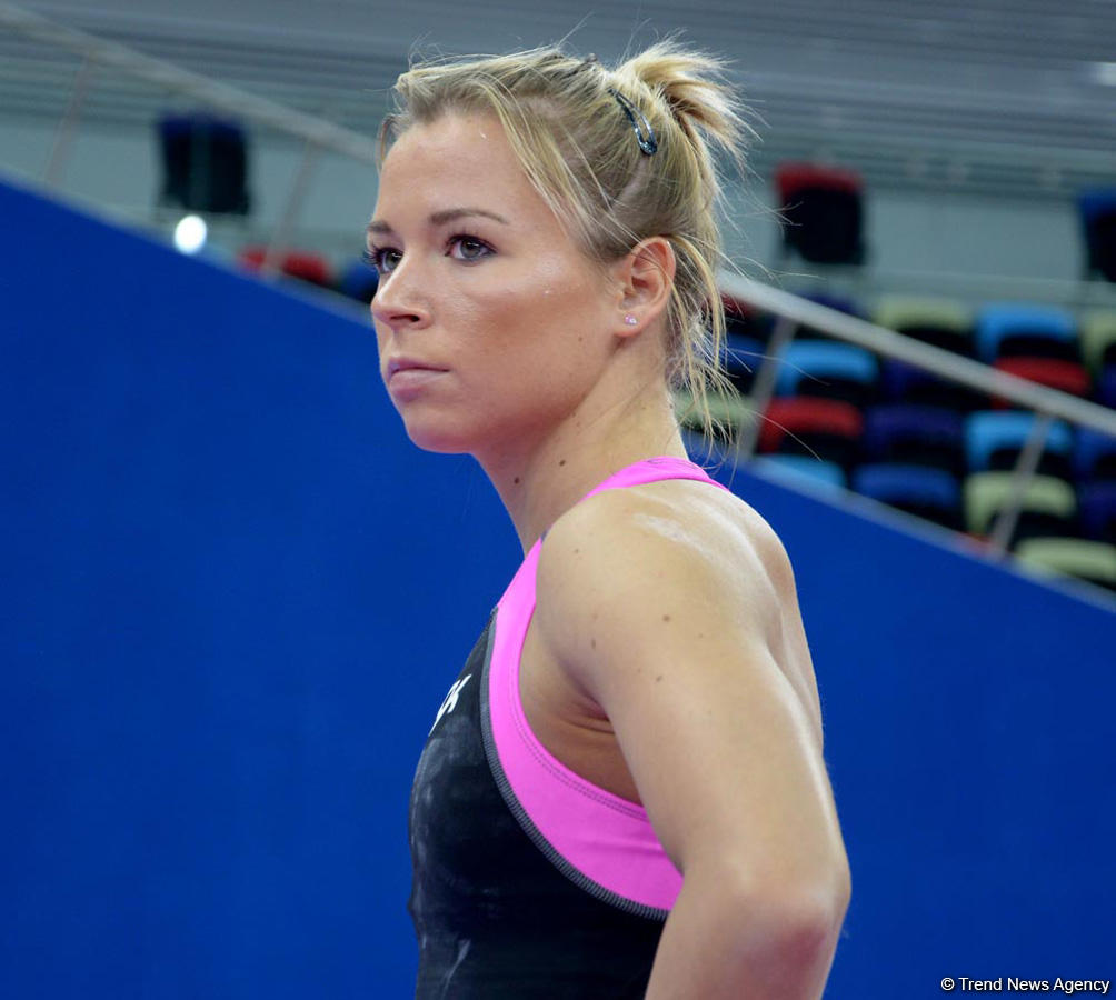 Bakıda Dünya Kubokunun iştirakçısı olan gimnastların podium məşqləri (FOTO)