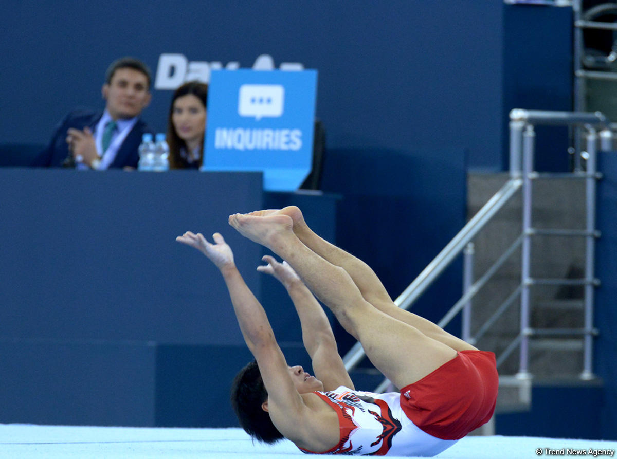 Bakıda idman gimnastikası üzrə Dünya Kubokunda kişilər arasında təsnifat yarışları (FOTO)