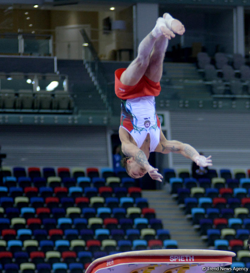 Azerbaijani gymnast Oleg Stepko grabs silver in vault event