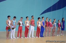 Bakıda idman gimnastikası üzrə Dünya Kuboku finalının ikinci hissəsinin qaliblərinin mükafatlandırma mərasimi olub (FOTO)