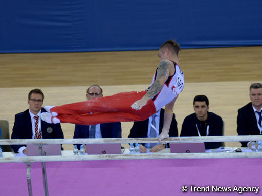 Azerbaijani gymnast Oleg Stepko grabs gold in bars event (PHOTO)