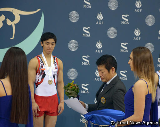 В Баку прошла церемония награждения победителей второй части финала Кубка мира по спортивной гимнастике (Фоторепортаж)
