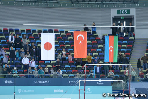 В Баку прошла церемония награждения первых победителей Кубка мира по спортивной гимнастике (Фоторепортаж)