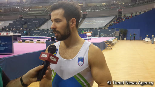 Slovenian gymnast happy with silver medal at FIG World Challenge Cup in Baku