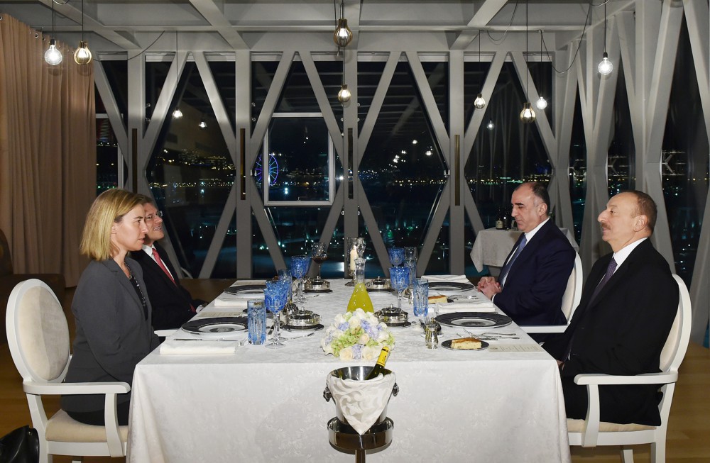President Ilham Aliyev hosts official dinner in honor of EU High Representative