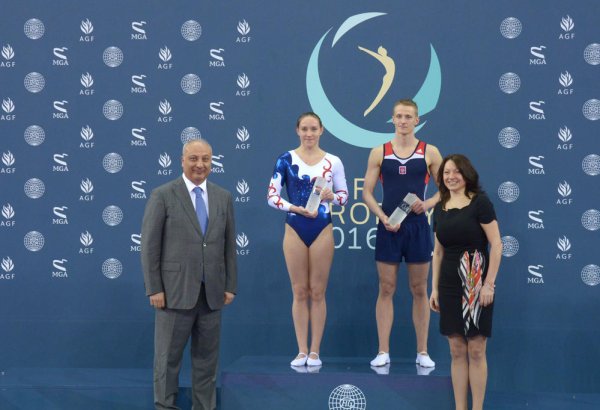 Bakıda batut gimnastikası üzrə Dünya Kuboku finallarının qaliblərinin mükafatlandırma mərasimi keçirilib (FOTO)