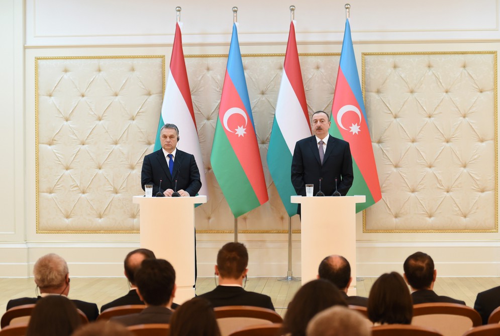 Azerbaijani president, Hungarian PM make press statements