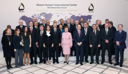 President Aliyev, first lady attend Fourth Global Baku Forum (PHOTO)