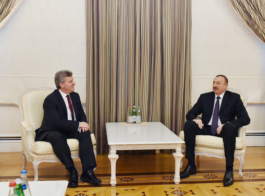 İlham Əliyev Makedoniyanın Prezidenti George İvanov ilə görüşüb