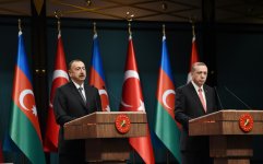 Президенты Азербайджана и Турции выступили с заявлениями для прессы (ФОТО)