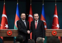 Президенты Азербайджана и Турции выступили с заявлениями для прессы (ФОТО)