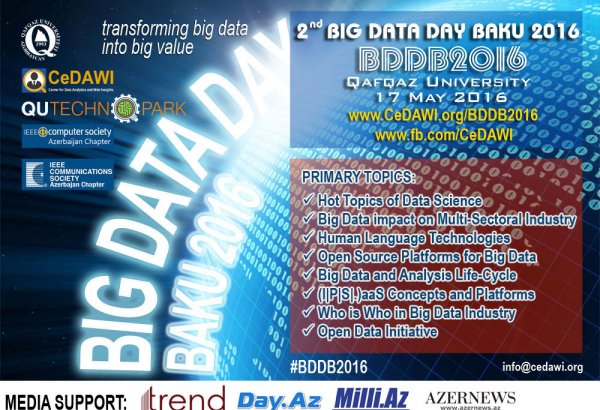В Баку пройдет международный форум Big Data Day Baku 2016