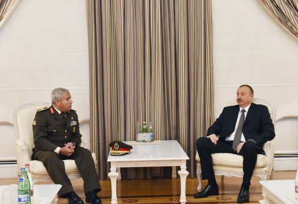 Президент Ильхам Алиев принял командующего Пограничными войсками Египта