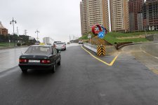 На северном въезде в Баку продолжаются работы по расширению дороги (ФОТО)