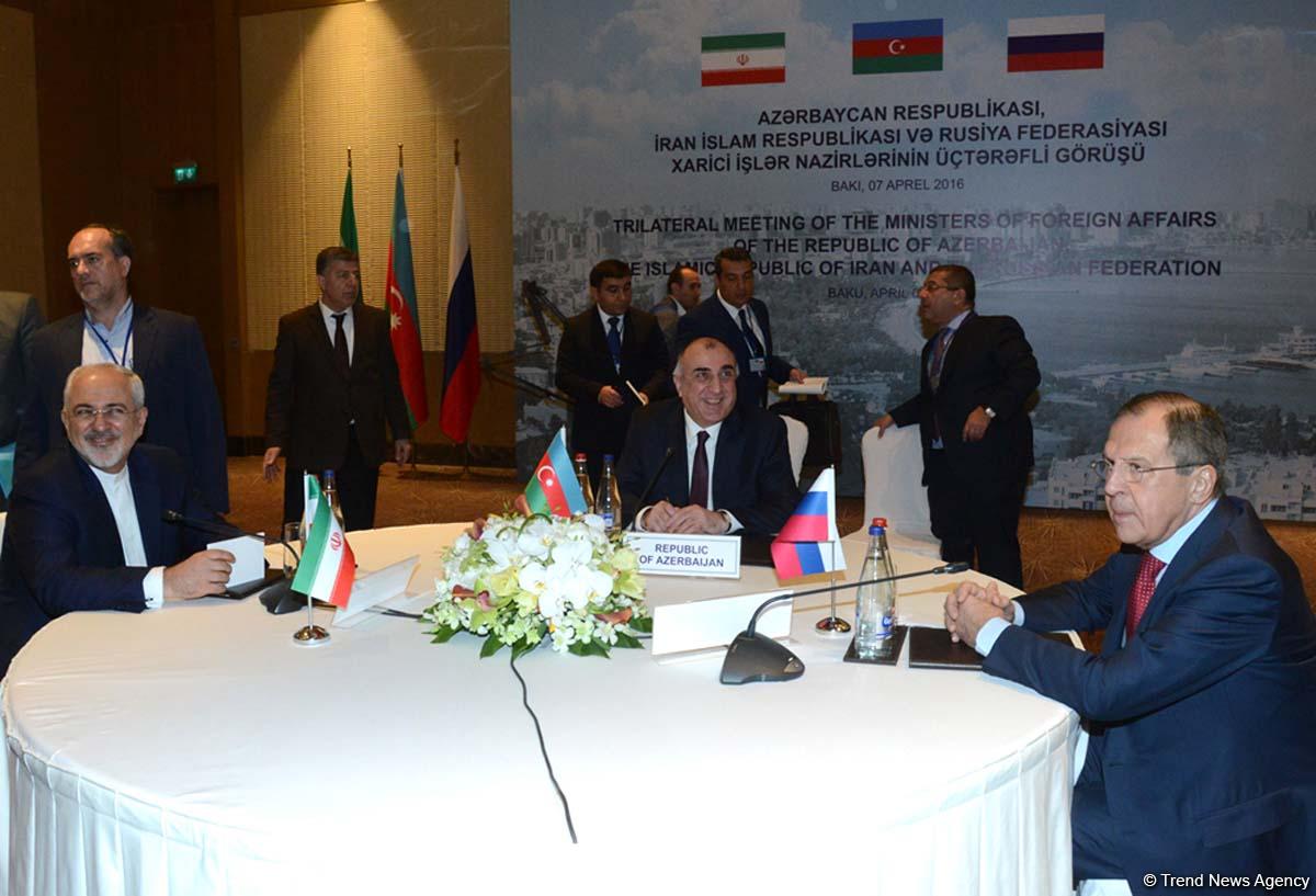 Baku hosting trilateral meeting of Azerbaijani, Russian, Iranian FMs