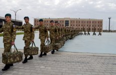 Очередная группа азербайджанских миротворцев отбыла в Афганистан (ФОТО)