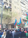 Группа молодежи вновь провела акцию протеста перед домом Али Керимли (ФОТО)