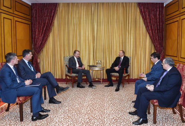 Президент Ильхам Алиев встретился с председателем Президиума Боснии и Герцеговины (ФОТО)