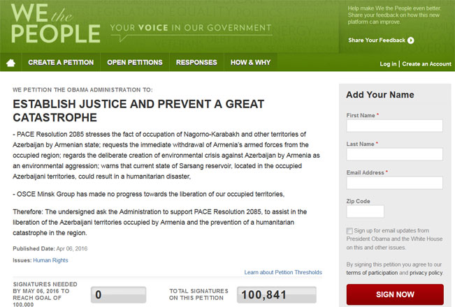Петиция Азербайджана в администрацию США наберет несколько сотен тысяч подписей - депутат