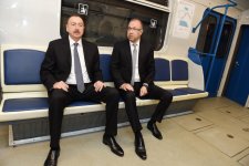 Azerbaijani president attends opening of new metro stations in Baku