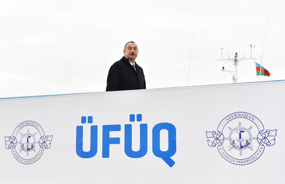 President Aliyev attends ceremony to launch passenger ships (PHOTO)