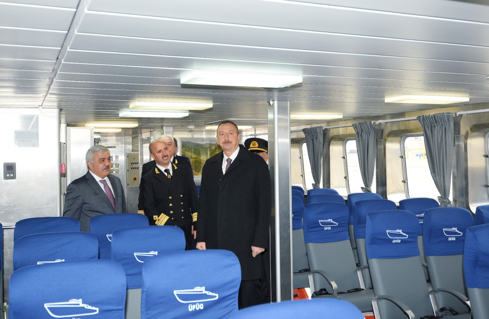 President Aliyev attends ceremony to launch passenger ships (PHOTO)