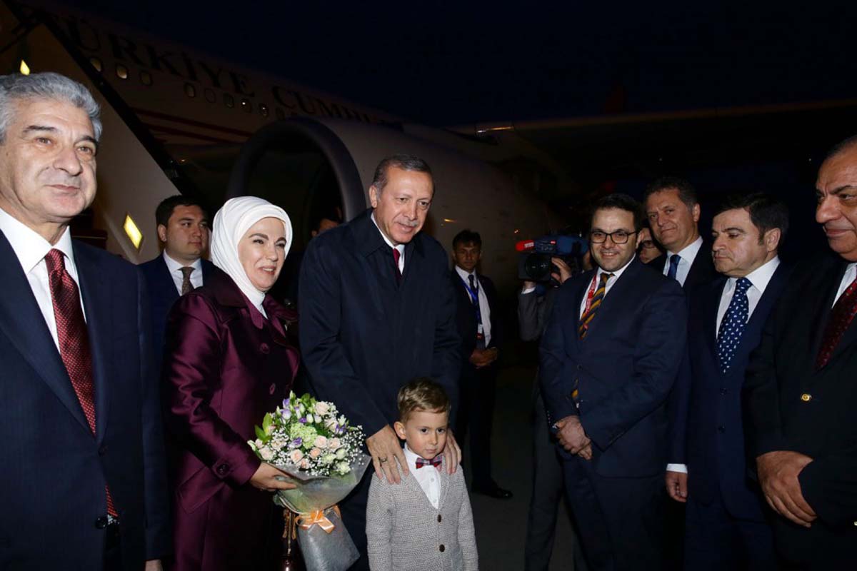 Turkish president arrives in Azerbaijan