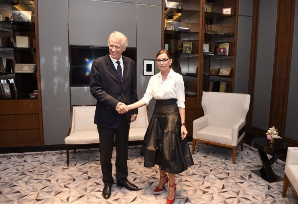 Mehriban Əliyeva Fransanın sabiq Baş naziri Dominik de Vilpen ilə görüşüb (FOTO)