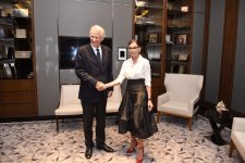Azerbaijan’s First Lady Mehriban Aliyeva meets former French PM
