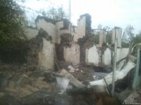 Ermeni saldırganlığı sonucu Ağcabedi bölgesi Karahanlı köyünde ciddi hasar oluştu (Fotoğraf)