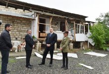 President Ilham Aliyev, his spouse visit Azerbaijan's Tartar, Barda and Aghdam districts