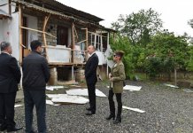 President Ilham Aliyev, his spouse visit Azerbaijan's Tartar, Barda and Aghdam districts