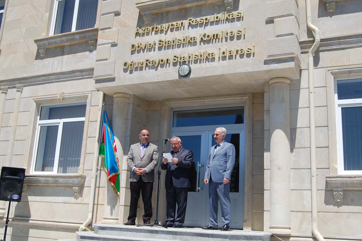 Oğuz Rayon Statistika İdarəsinin yeni inzibati binasının açılışı olub (FOTO)